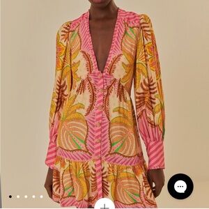 Farm Rio Sand Palm Scarf Mini Dress